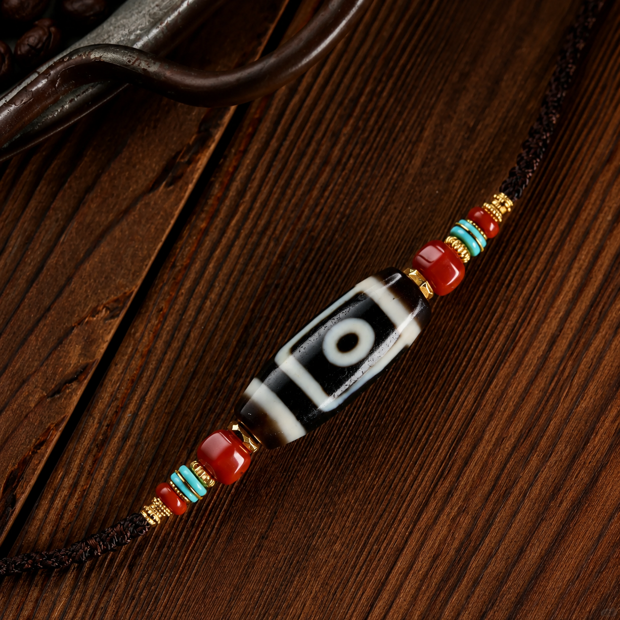 Collector-grade Dzi bead valued for pattern, presence, and character